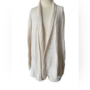 Lucky Brand cream light weight shawl collar cardigan Nwt’s 119.00 msrp Large